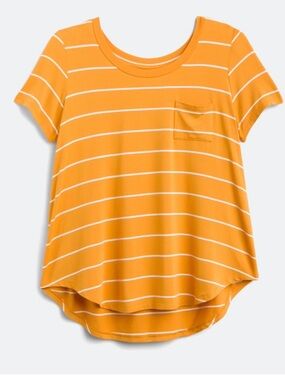 Market & Spruce Mustard Yellow Striped Pocket Tee